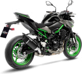 Terminale Di Scarico Senza Omologazione Suono Lv-14 R Acciaio Nero Fondello Carbonio - Leovince Compatibile Con Kawasaki Z 900 A2 (2018-2024)