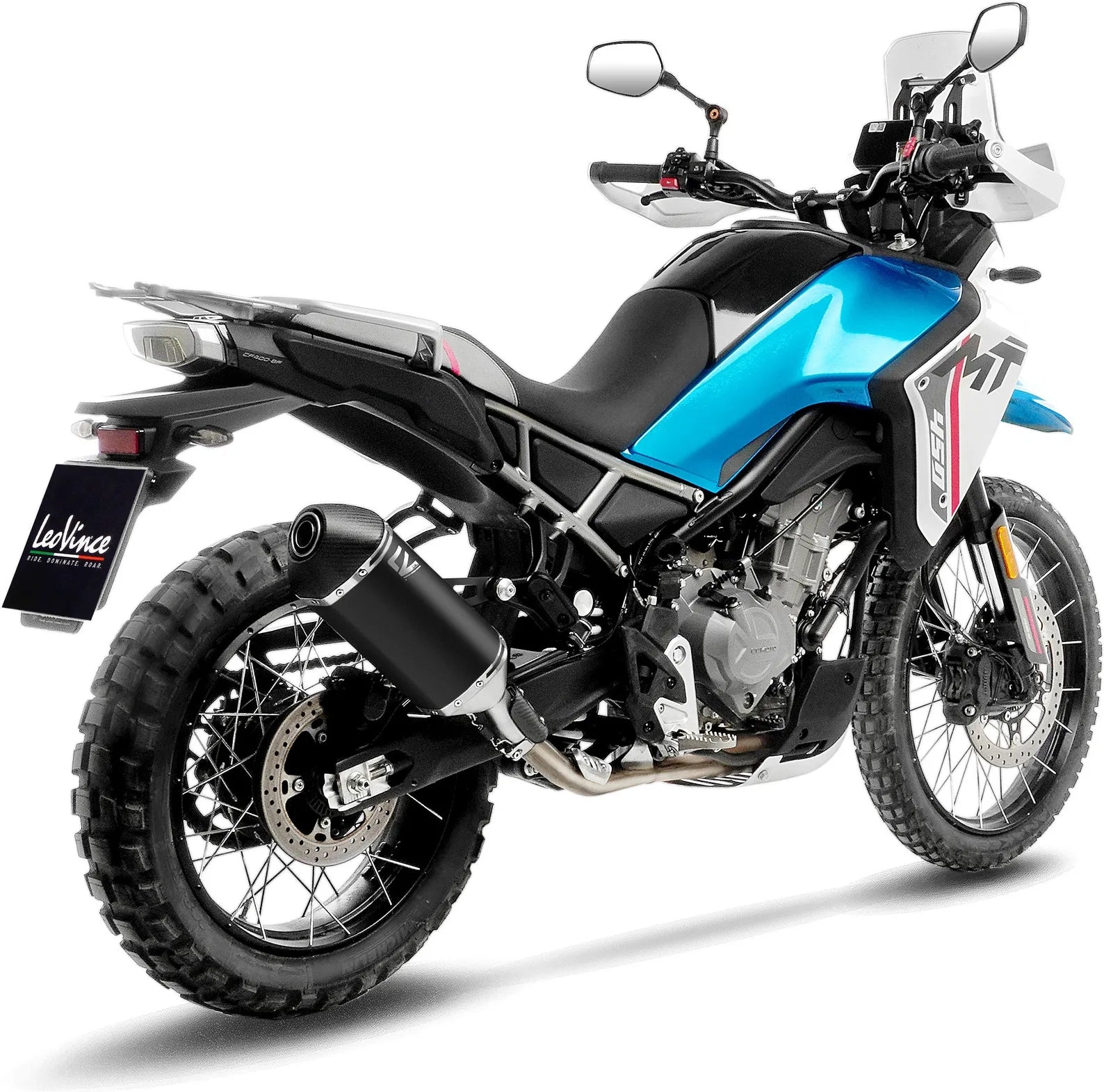Terminale Di Scarico Senza Omologazione Suono Lv-14 Acciaio Nero Fondello Carbonio - Leovince Compatibile Con Cfmoto Ibex 450 (2025-2026)
