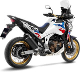 Terminale Di Scarico Con Omologazione Suono Lv-14 Acciaio Nero Fondello Carbonio - Leovince Compatibile Con Honda Crf 1100 L Africa Twin Adventure Sports (2024-2026)