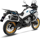 Terminale Di Scarico Con Omologazione Suono Lv-14 Acciaio Nero Fondello Carbonio - Leovince Compatibile Con Cfmoto 800 Mt Touring (2025-2026)