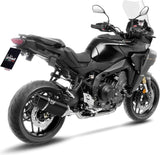 Impianto Di Scarico Completo Catalizzato E Con Omologazione Suono Lv-14 R Acciaio Nero Fondello Carbonio - Leovince Compatibile Con Yamaha Tracer 9 Gt (2021-2024)