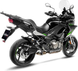 Terminale Di Scarico Senza Omologazione Suono Lv-14 R Acciaio Nero Fondello Carbonio - Leovince Compatibile Con Kawasaki Versys 1000 (2019-2024)