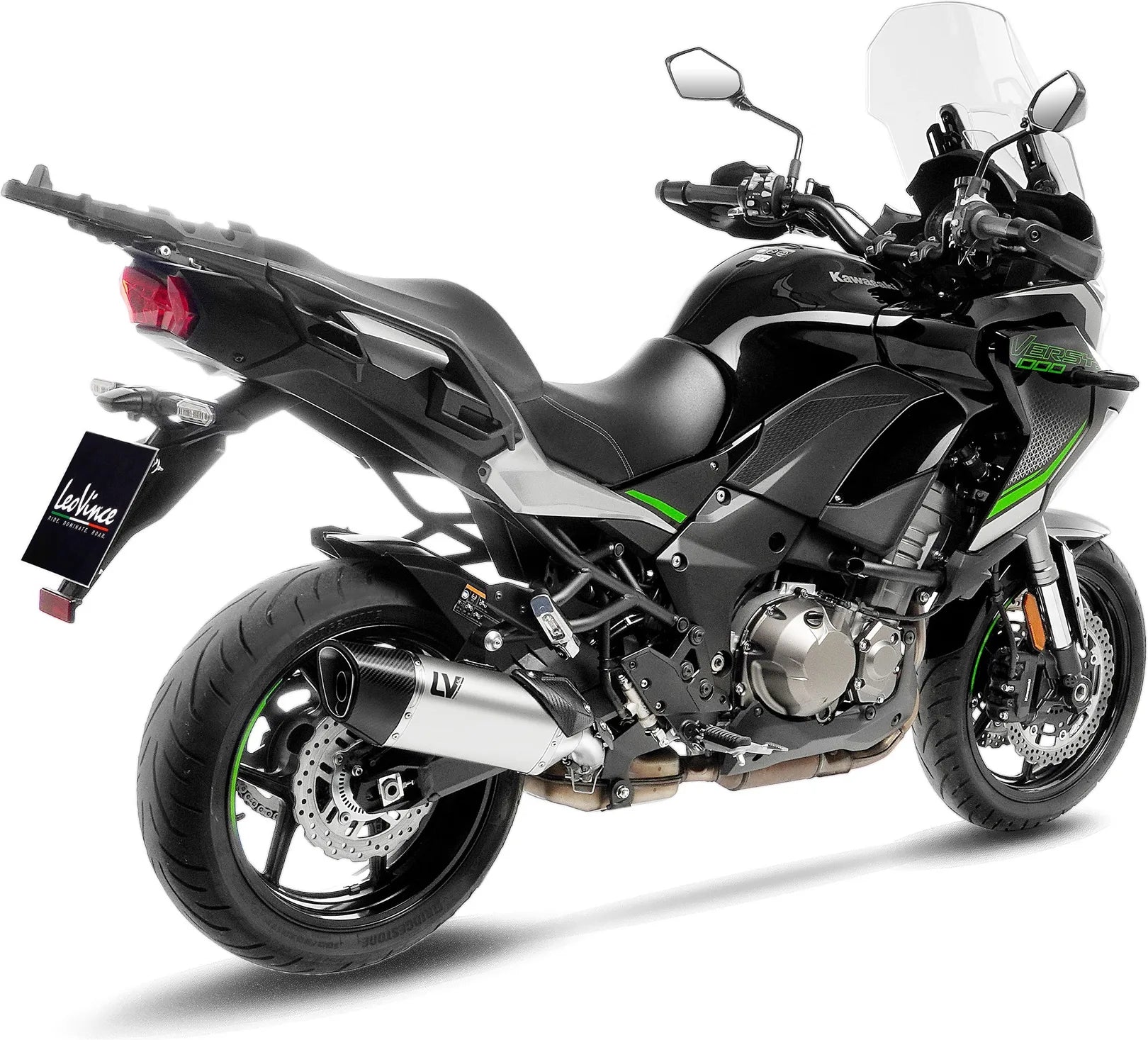 Terminale Di Scarico Senza Omologazione Suono Lv-14 R Acciaio Fondello Carbonio - Leovince Compatibile Con Kawasaki Versys 1000 (2019-2024)