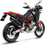 Terminale Di Scarico Con Omologazione Suono Lv-14 Acciaio Nero Fondello Carbonio - Leovince Compatibile Con Aprilia Tuareg 660 (2022-2024)