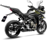 Terminale Di Scarico Con Omologazione Suono Lv-14 Acciaio Nero Fondello Carbonio - Leovince Compatibile Con Triumph Tiger 800 Sport (2024-2026)