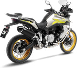 Terminale Di Scarico Con Omologazione Suono Lv-14 Acciaio Nero Fondello Carbonio - Leovince Compatibile Con Voge Valico 900 Dsx (2024-2026)