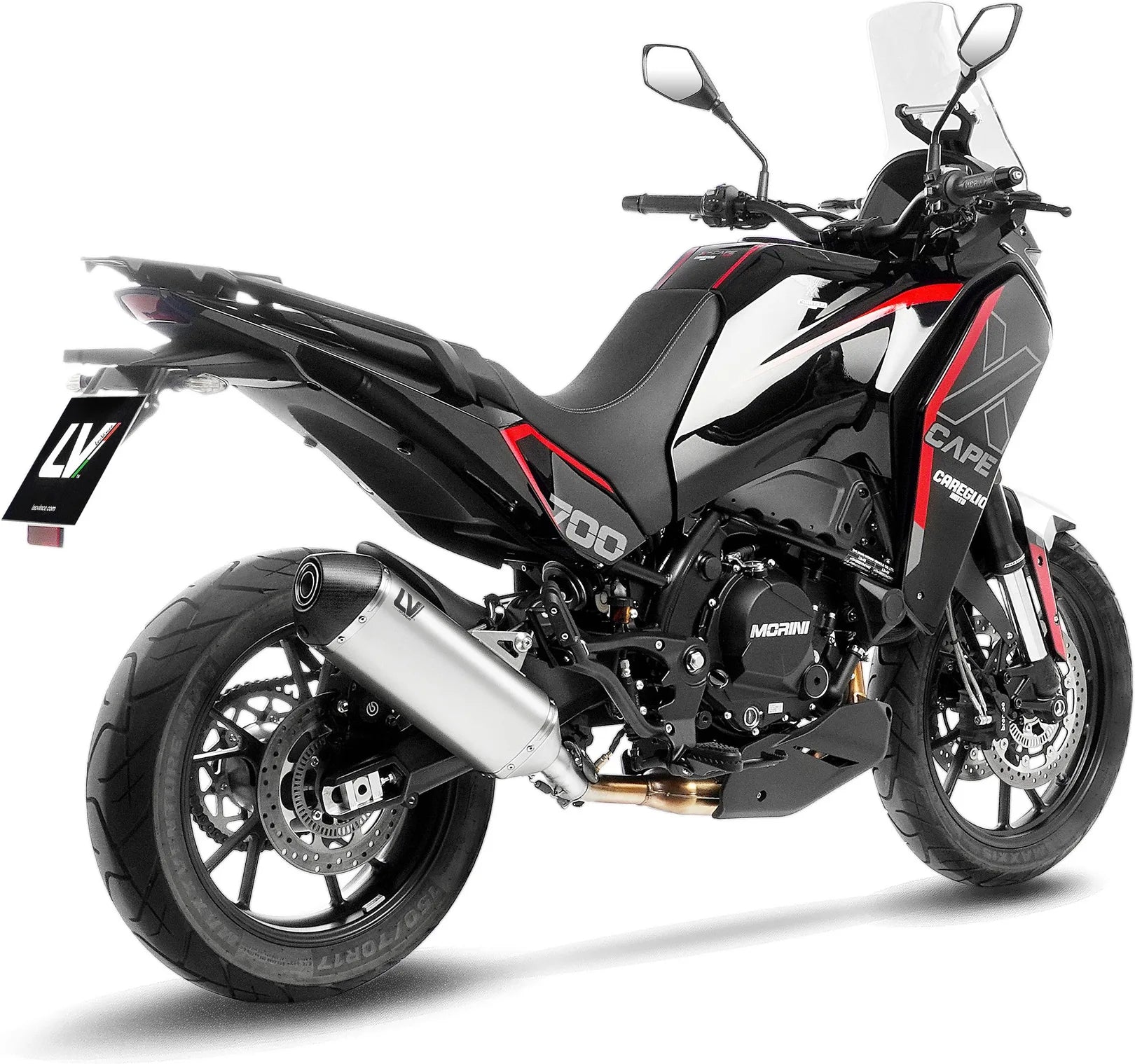 Terminale Di Scarico Senza Omologazione Suono Lv-14 Titanio Fondello Carbonio - Leovince Compatibile Con Moto Morini X-Cape 700 (2025-2026)