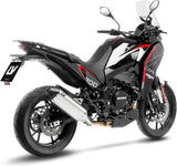 Terminale Di Scarico Con Omologazione Suono Lv-14 Acciaio Fondello Carbonio - Leovince Compatibile Con Moto Morini X-Cape 700 (2025-2026)