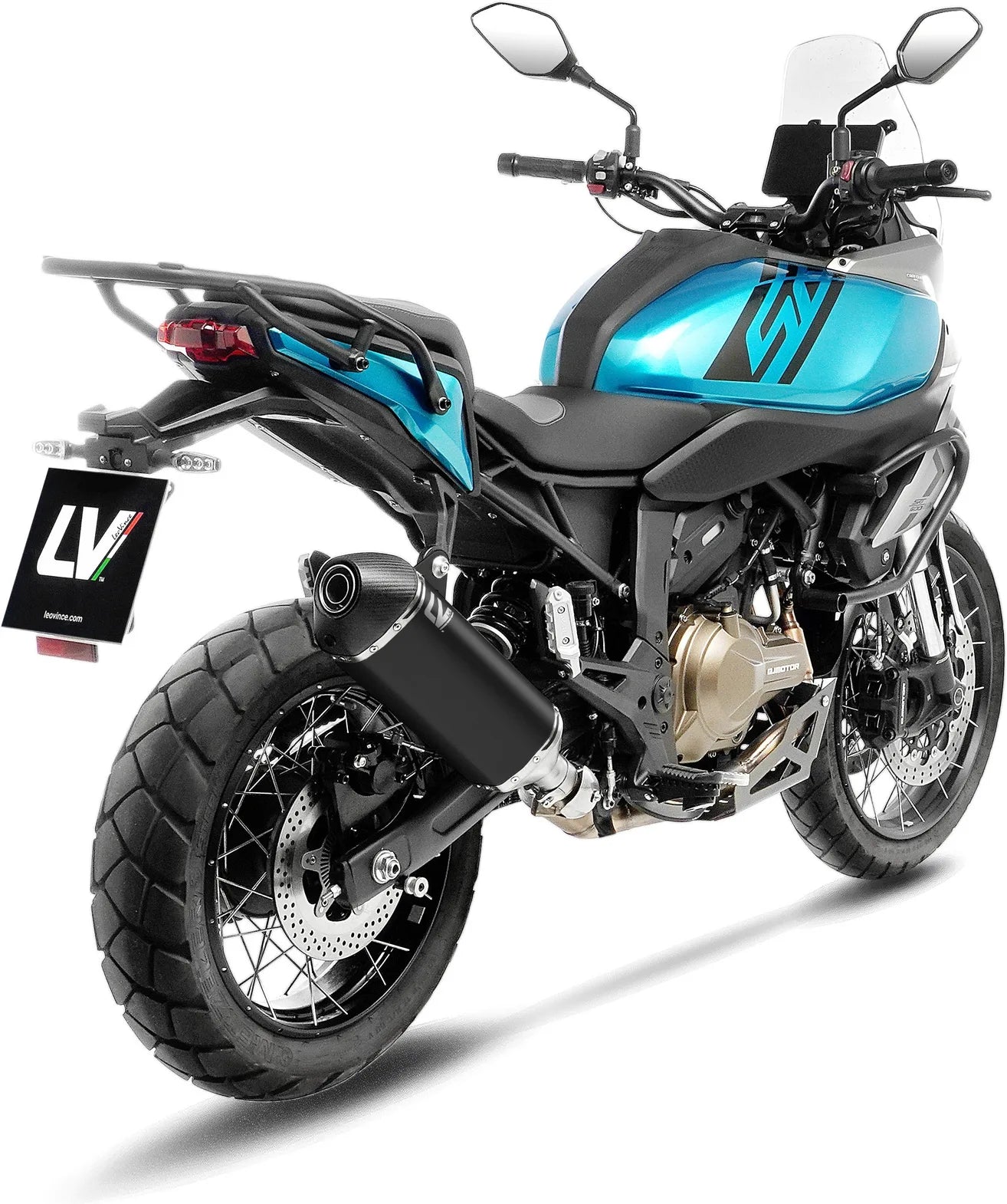 Terminale Di Scarico Con Omologazione Suono Lv-14 Acciaio Nero Fondello Carbonio - Leovince Compatibile Con Qj Motor Srt 600 Sx (2024-2026)