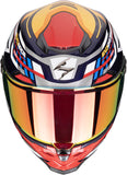 Full-Face Motorcycle Helmet Scorpion Exo Exo-Race Air Ultra Tct / Carbon Blue Yellow Red Kobra Size Xl