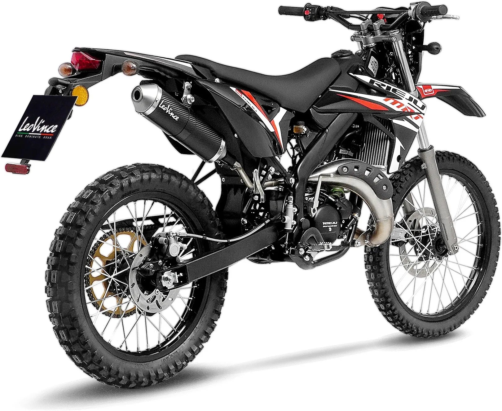Terminale Di Scarico Con Omologazione Suono X-Fight Carbonio Fondello Acciaio - Leovince Compatibile Con Rieju Mrt 50 - Pro - Sm (2021-2023)