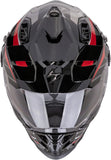 Casco Integrale Per Moto Scorpion Exo Adf-9000 Air Ultra Tct Nero Argento Rosso Feat Taglia Xl