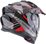 Casco Integrale Per Moto Scorpion Exo Adf-9000 Air Ultra Tct Nero Argento Rosso Feat Taglia Xl