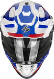 Casco Integrale Per Moto Scorpion Exo Adf-9000 Air Ultra Tct Bianco Blu Rosso Patrol Taglia Xs