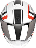 Casco Modulare Per Moto Scorpion Exo Exo-930 Evo Polycarbonate Bianco Opaco Nero Rosso Ardens Taglia M