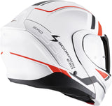 Casco Modulare Per Moto Scorpion Exo Exo-930 Evo Polycarbonate Bianco Opaco Nero Rosso Ardens Taglia M