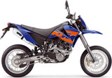 Dual Exhaust System With Sound Certification Albus Ceramic White Aluminium - Gpr Compatible With Ktm 625 Lc4 Smc (2005-2006)