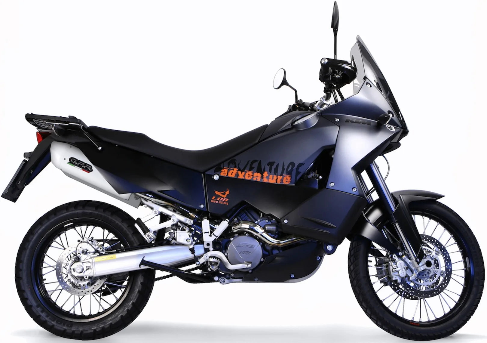 Doppio Terminale Di Scarico Con Omologazione Suono Albus Ceramic Alluminio Bianco - Gpr Compatibile Con Ktm 950 Adventure - S (2003-2007)