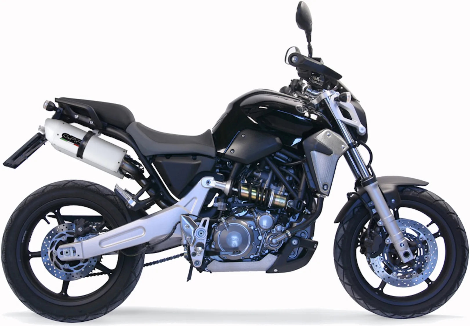 Doppio Terminale Di Scarico Con Omologazione Suono Albus Ceramic Alluminio Bianco - Gpr Compatibile Con Yamaha Mt-03 (2006-2013)