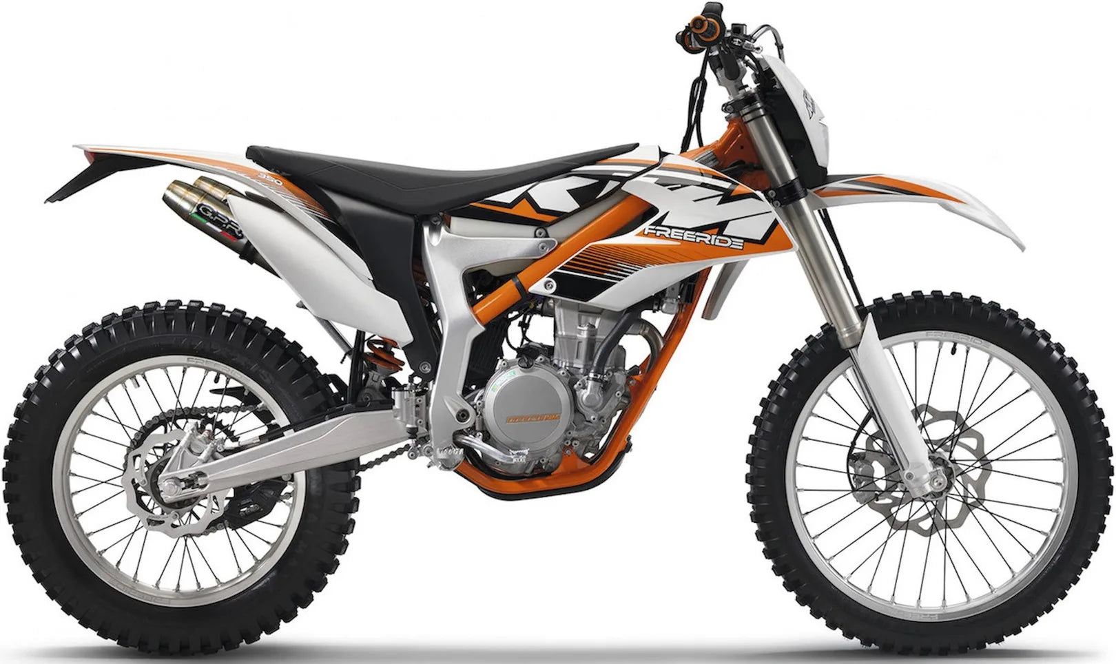 Doppio Terminale Di Scarico Con Omologazione Suono Deeptone Acciaio - Gpr Compatibile Con Ktm Freeride 350 4T (2012-2017)