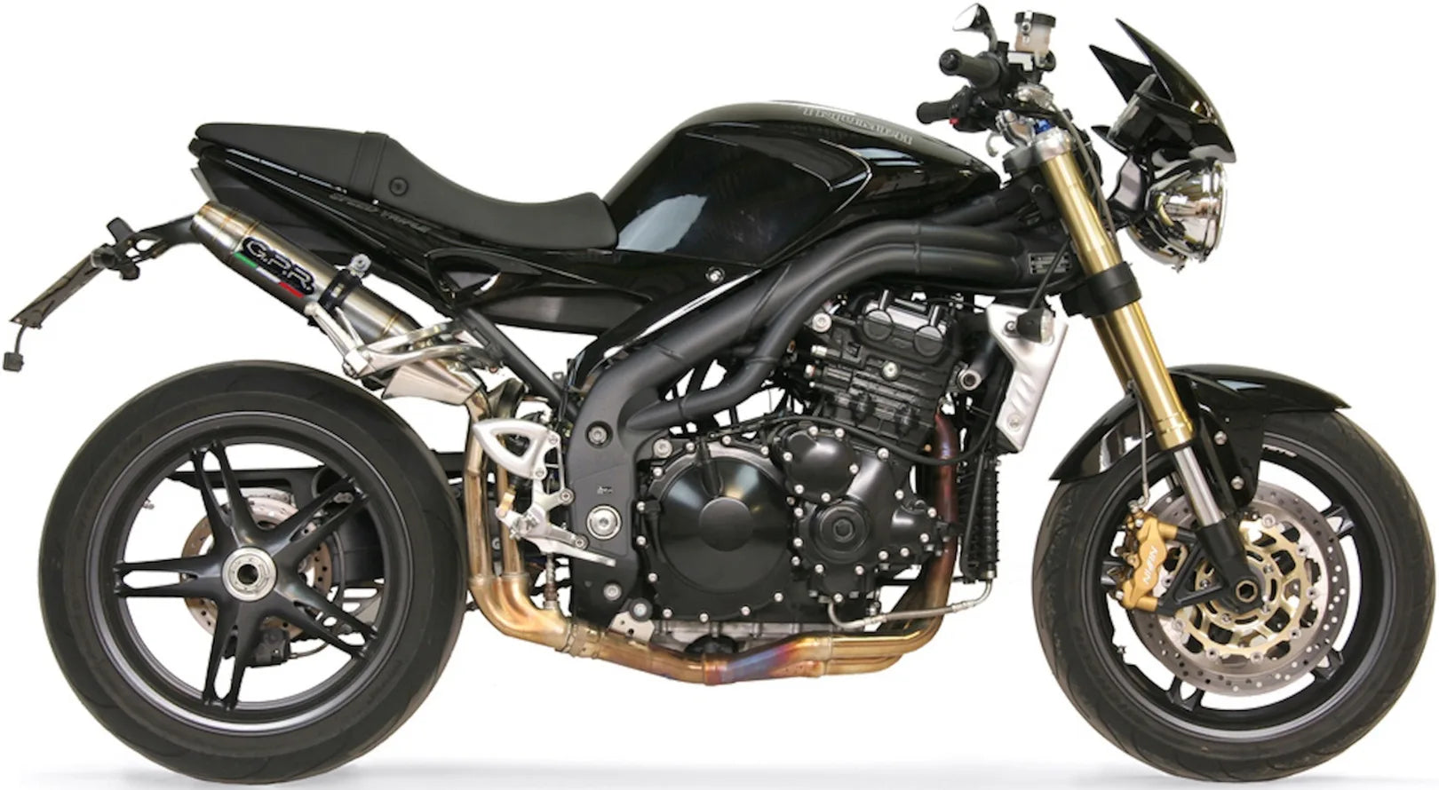 Doppio Terminale Di Scarico Con Omologazione Suono Deeptone Acciaio - Gpr Compatibile Con Triumph Speed Triple 1050 (2005-2010)