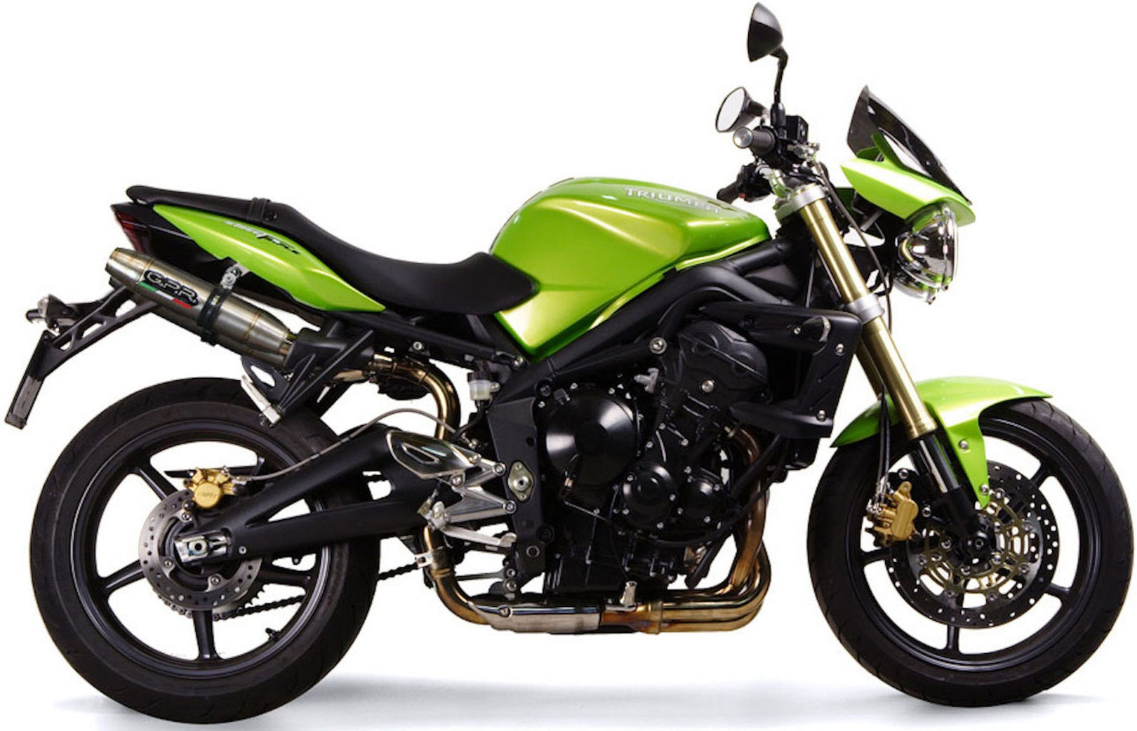 Dual Catalytic Exhaust Tips With Sound Certification Deeptone Stainless Steel - Gpr Compatible With Triumph Street Triple 675 (2007-2012)