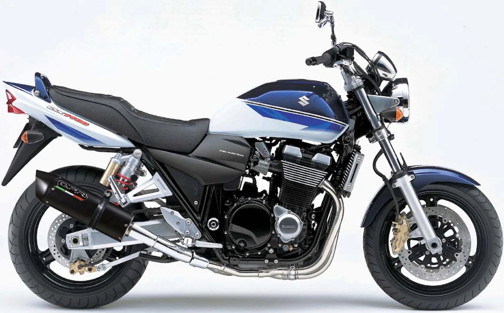 Doppio Terminale Di Scarico Catalizzato E Con Omologazione Suono Furore Alluminio Nero - Gpr Compatibile Con Suzuki Gsx 1400 (2001-2007)