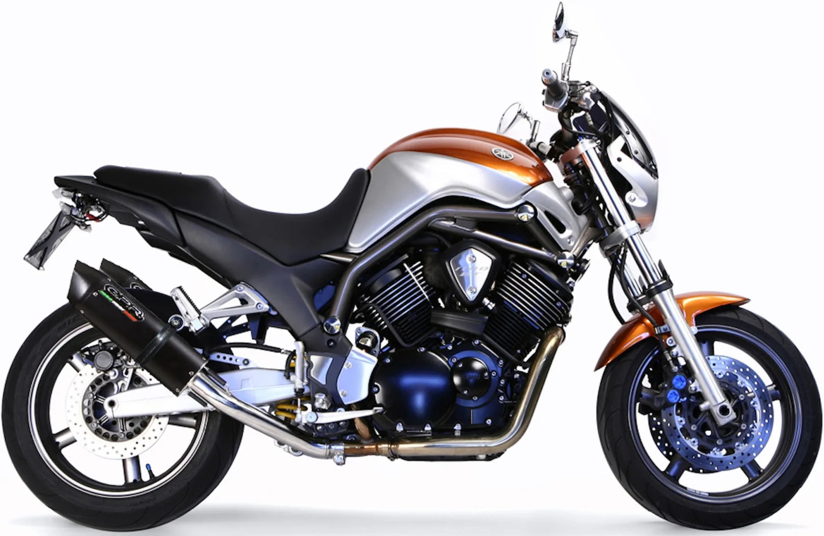 Doppio Terminale Di Scarico Con Omologazione Suono Furore Alluminio Nero - Gpr Compatibile Con Yamaha Bt 1100 Bulldog (2002-2007)