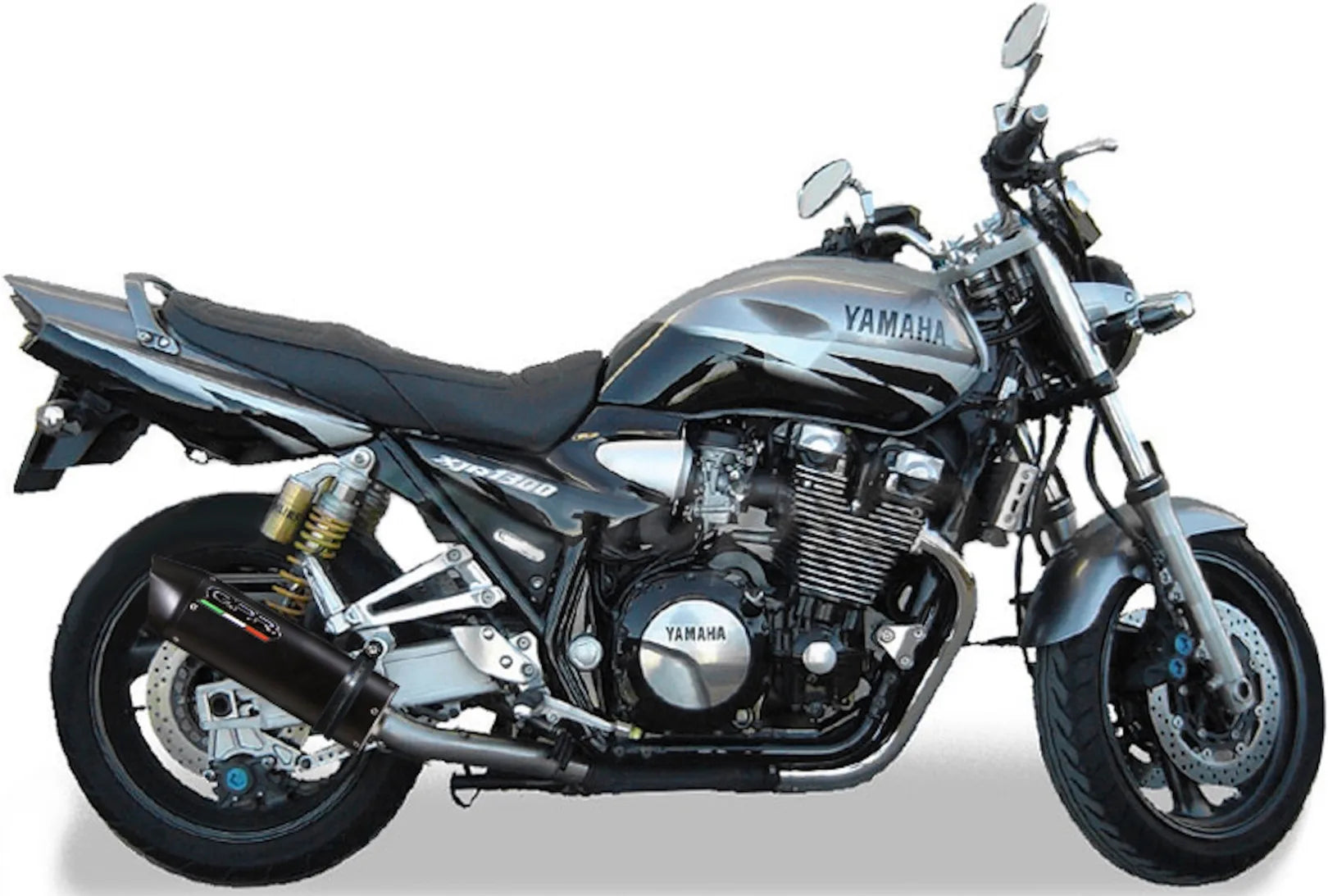 Doppio Terminale Di Scarico Con Omologazione Suono Furore Alluminio Nero - Gpr Compatibile Con Yamaha Xjr 1300 (1999-2006)