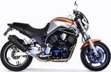 Dual Catalytic Exhaust Tips With Sound Certification Ghisa Black Stainless Steel - Gpr Compatible With Yamaha Bt 1100 Bulldog (2002-2007)