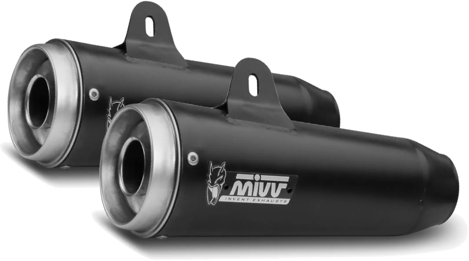 Doppio Terminale Di Scarico Non Catalizzato Con Omologazione Suono Ghibli Inox Nero - Mivv Compatibile Con Moto Guzzi V7 Special (2008-2016)