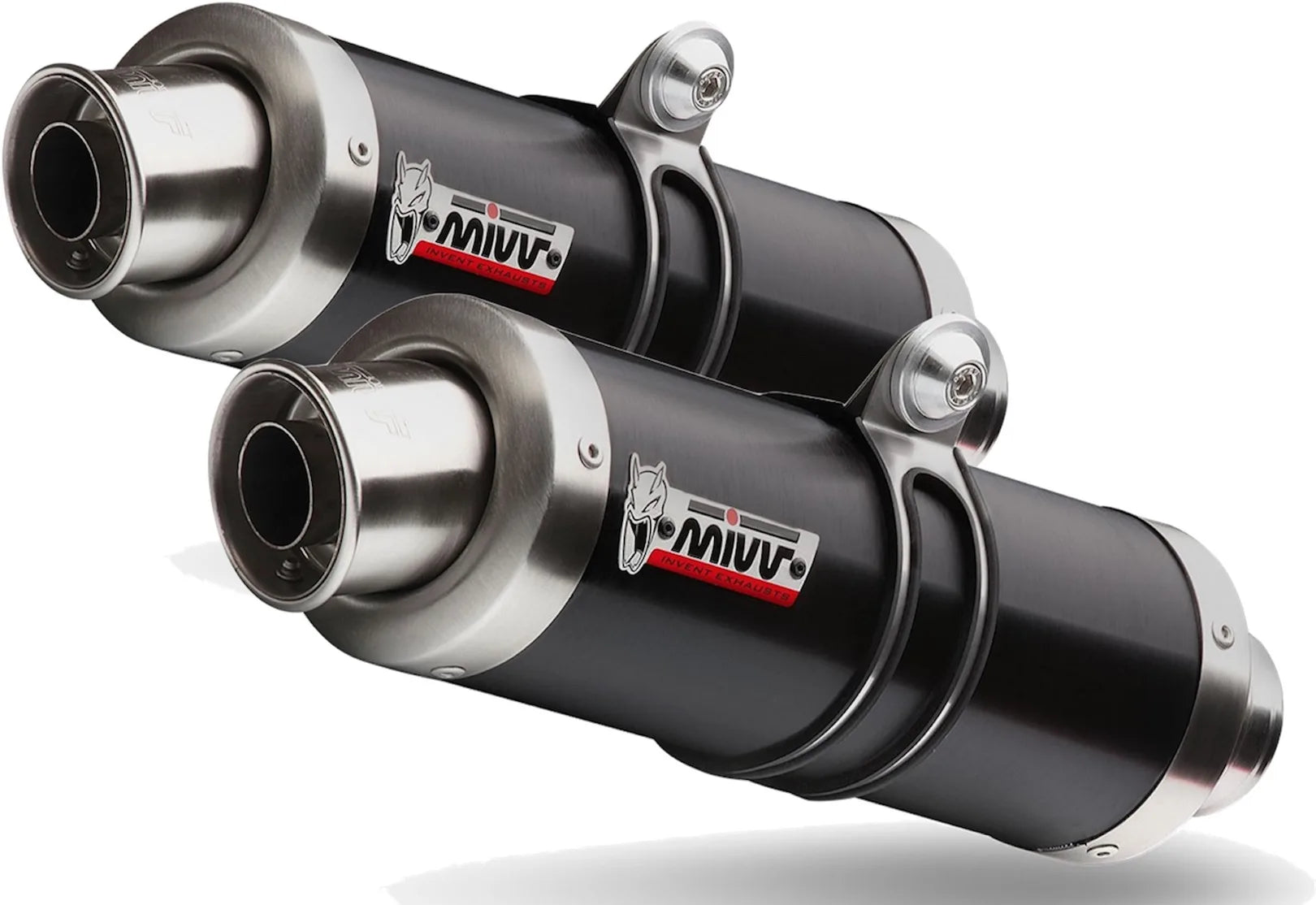 Doppio Terminale Di Scarico Non Catalizzato Con Omologazione Suono Gp Inox Nero - Mivv Compatibile Con Suzuki Gsx-R 1000 (2007-2008)