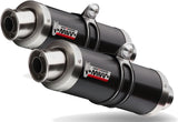 Doppio Terminale Di Scarico Non Catalizzato Con Omologazione Suono Gp Inox Nero - Mivv Compatibile Con Aprilia Tuono Fighter 1000 (2006-2010)
