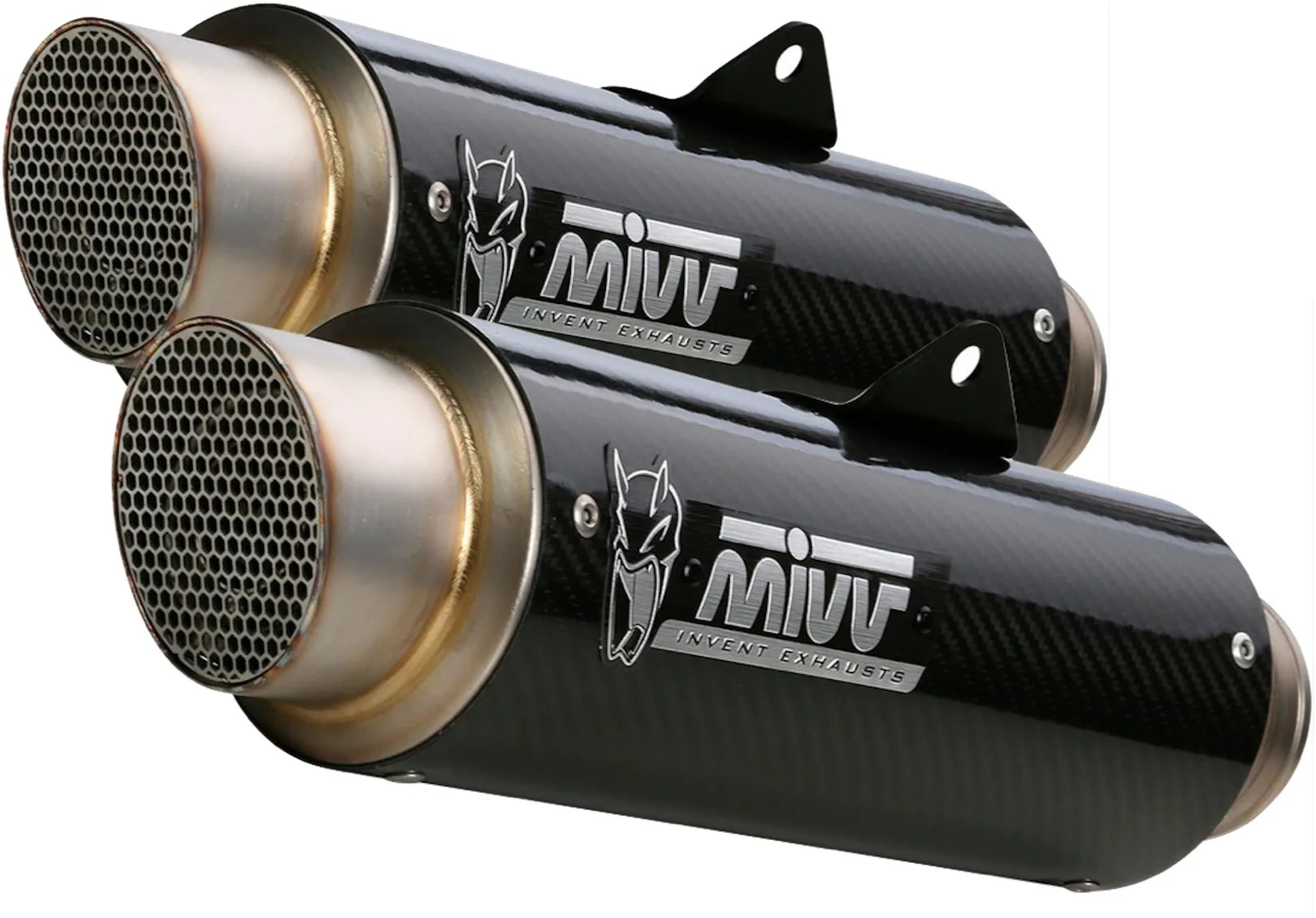 Doppio Terminale Di Scarico Con Omologazione Suono Gppro Carbonio - Mivv Compatibile Con Ducati Scrambler 1100 (2018-2020)