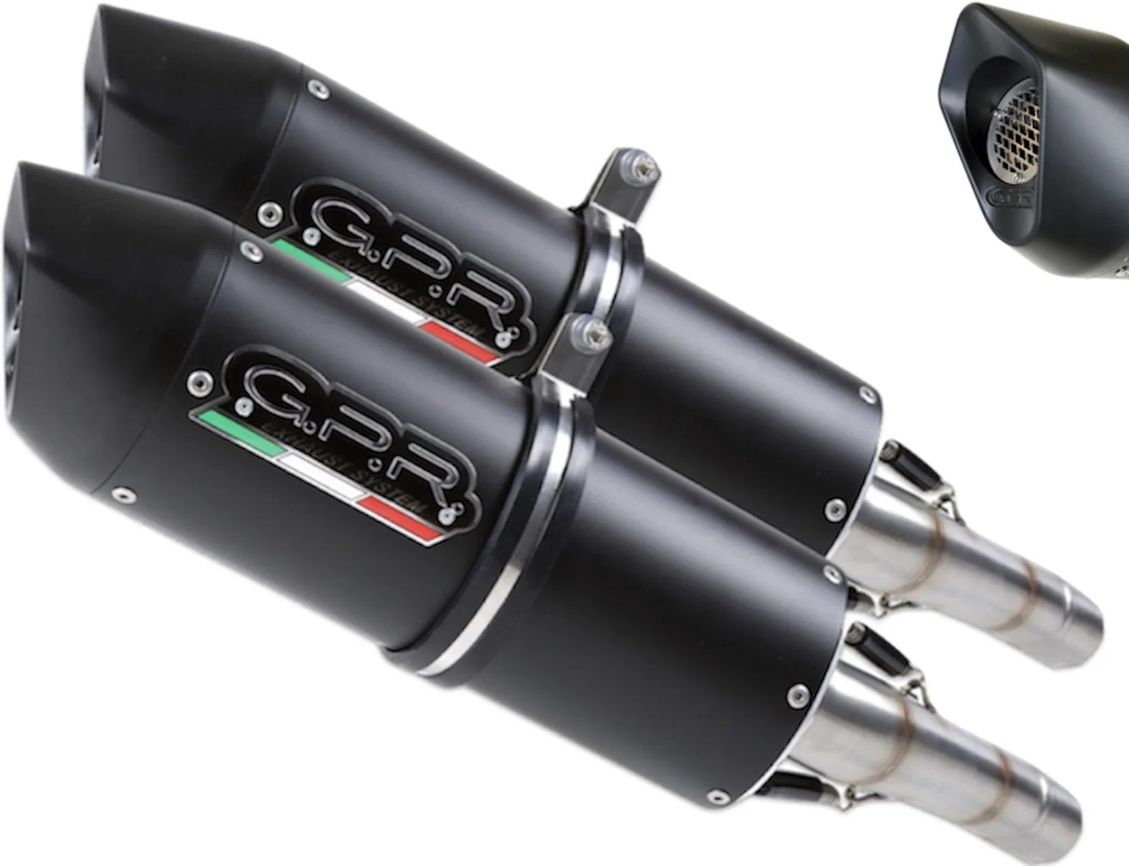 Doppio Terminale Di Scarico Con Omologazione Suono Furore Evo4 Alluminio Nero - Gpr Compatibile Con Aprilia Dorsoduro 900 (2017-2020)