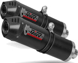 Doppio Terminale Di Scarico Catalizzato E Con Omologazione Suono Oval Carbonio Carbonio - Mivv Compatibile Con Honda Xl 1000 Varadero (2003-2011)