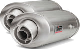 Dual Non-Catalytic Exhaust System With Sound Certification Oval Stainless Steel - Mivv Compatible With Yamaha Fz-6 (2007-2011)