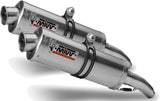 Doppio Terminale Di Scarico Non Catalizzato Con Omologazione Suono Oval Inox - Mivv Compatibile Con Aprilia Pegaso 650 Strada (2005-2011)