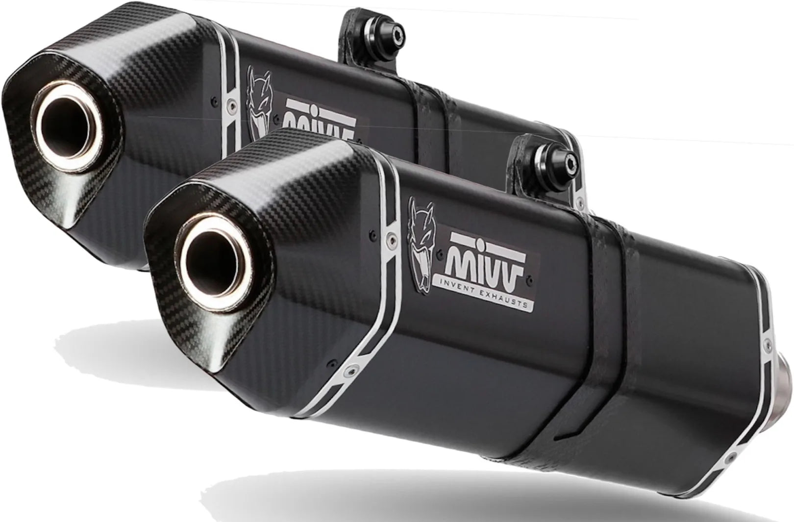 Doppio Terminale Di Scarico Con Omologazione Suono Speed Edge Inox Nero Carbonio - Mivv Compatibile Con Suzuki Gsx-R 1300 Hayabusa (2008-2017)