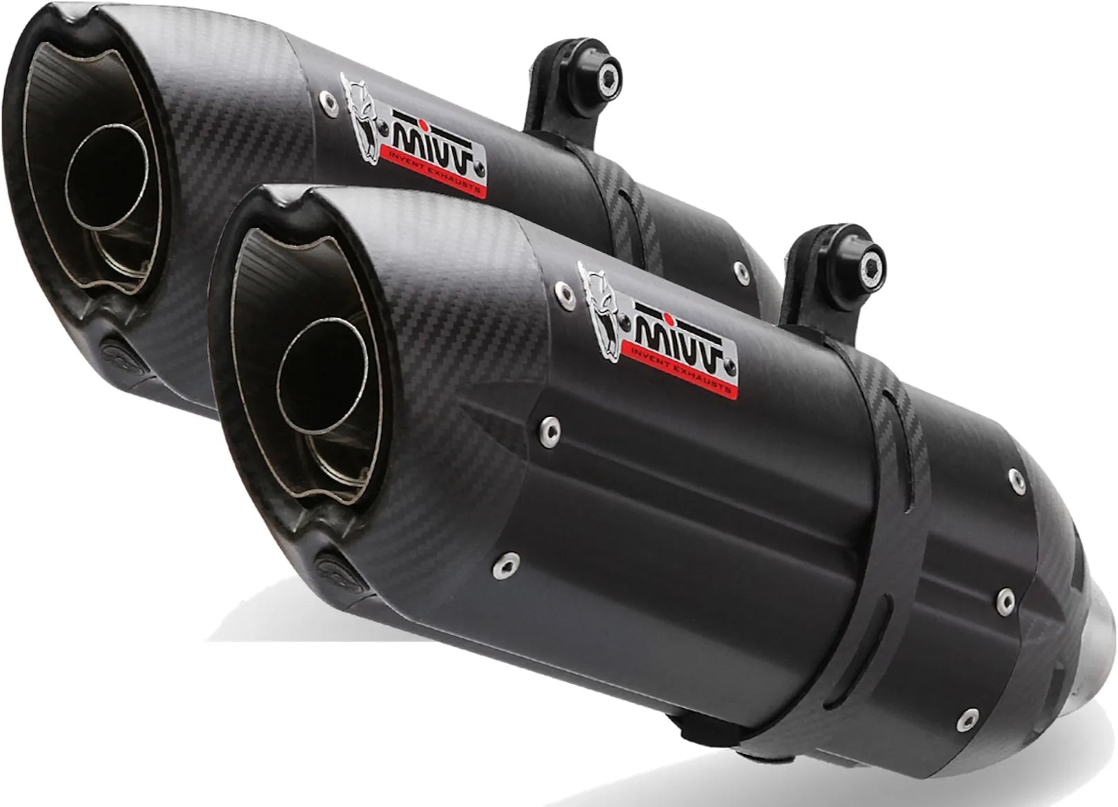 Doppio Terminale Di Scarico Non Catalizzato Con Omologazione Suono Suono Inox Nero Carbonio - Mivv Compatibile Con Suzuki Gsx-R 1000 (2007-2008)