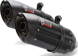 Doppio Terminale Di Scarico Con Omologazione Suono Suono Inox Nero Carbonio - Mivv Compatibile Con Aprilia Shiver 750 (2008-2016)