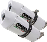 Dual Exhaust System With Sound Certification Albus Ceramic White Aluminium - Gpr Compatible With Suzuki B-King 1300 (2007-2010)