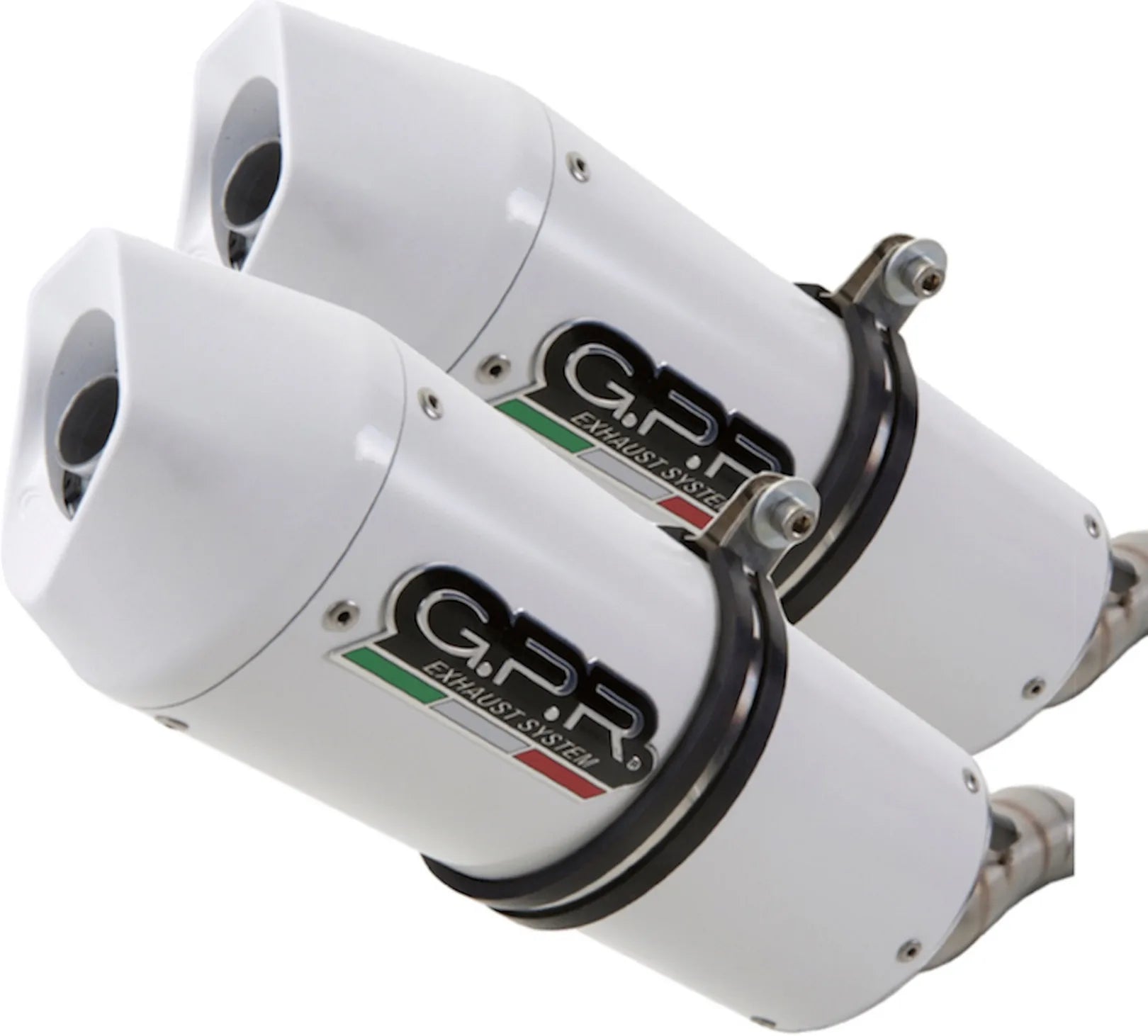 Doppio Terminale Di Scarico Con Omologazione Suono Albus Ceramic Alluminio Bianco - Gpr Compatibile Con Ktm 990 Super Duke - R (2004-2012)
