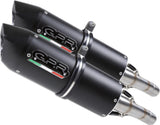 Dual Exhaust System With Sound Certification Furore Aluminium Black - Gpr Compatible With Aprilia Pegaso 3 650 - Ie (1997-2000)