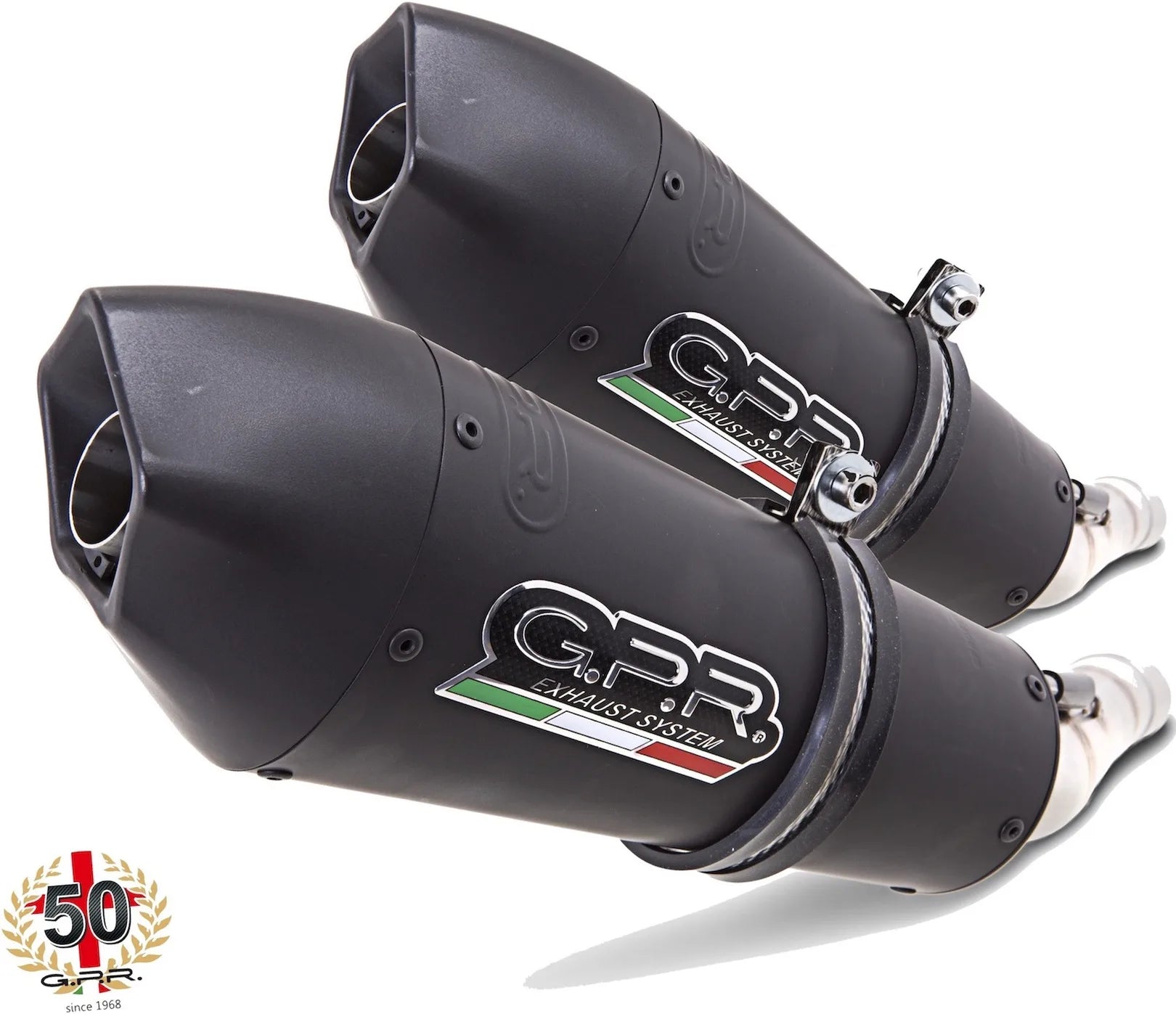 Doppio Terminale Di Scarico Con Omologazione Suono Gpe Anniversary Titanio Nero - Gpr Compatibile Con Ducati Hypermotard 1100 - Evo (2007-2012)