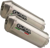Doppio Terminale Di Scarico Con Omologazione Suono Satinox Acciaio - Gpr Compatibile Con Aprilia Sl 1000 Falco (2000-2004)