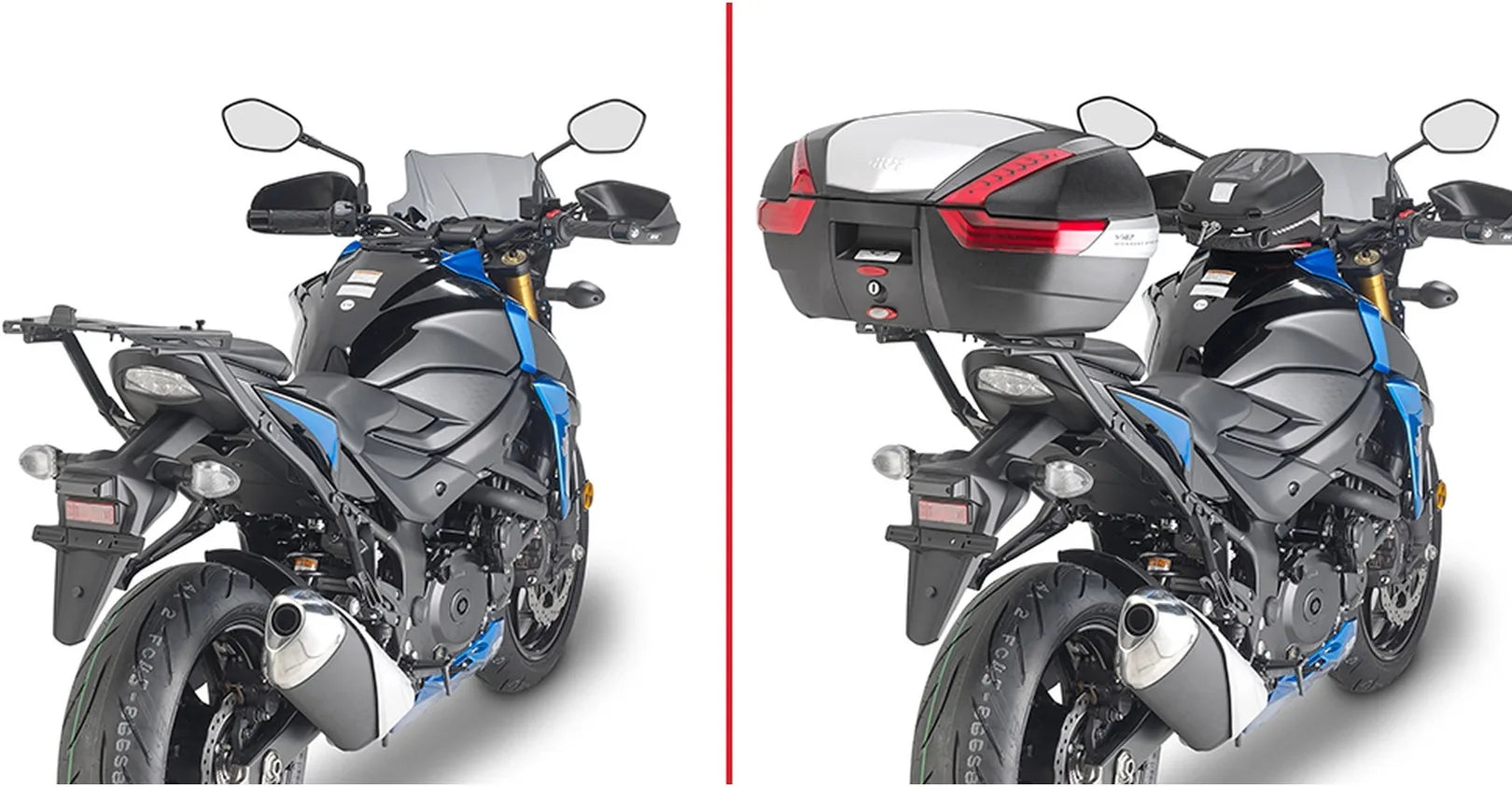 Bauletto Monokey Nero Tech 40 Lt Plastica - Givi Compatibile Con Suzuki Gsx-S 750 (2017-2021)