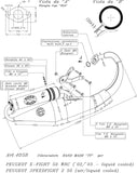 Complete Catalytic Exhaust System With Sound Certification Hand Made Tt Aluminum - Leovince Compatible With Peugeot X-Fight 50 Wrc Liquid (2002-2003)