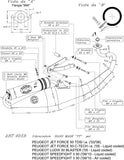 Complete Catalytic Exhaust System With Sound Certification Hand Made Tt Aluminum - Leovince Compatible With Peugeot Ludix Blaster 50 Liquid (2005)
