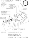 Complete Catalytic Exhaust System With Sound Certification Hand Made Tt Black Aluminum - Leovince Compatible With Gilera Stalker 50